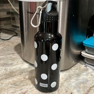 Victoria’s Secret Pink - black with white polka dot plastic 18 oz water bottle
